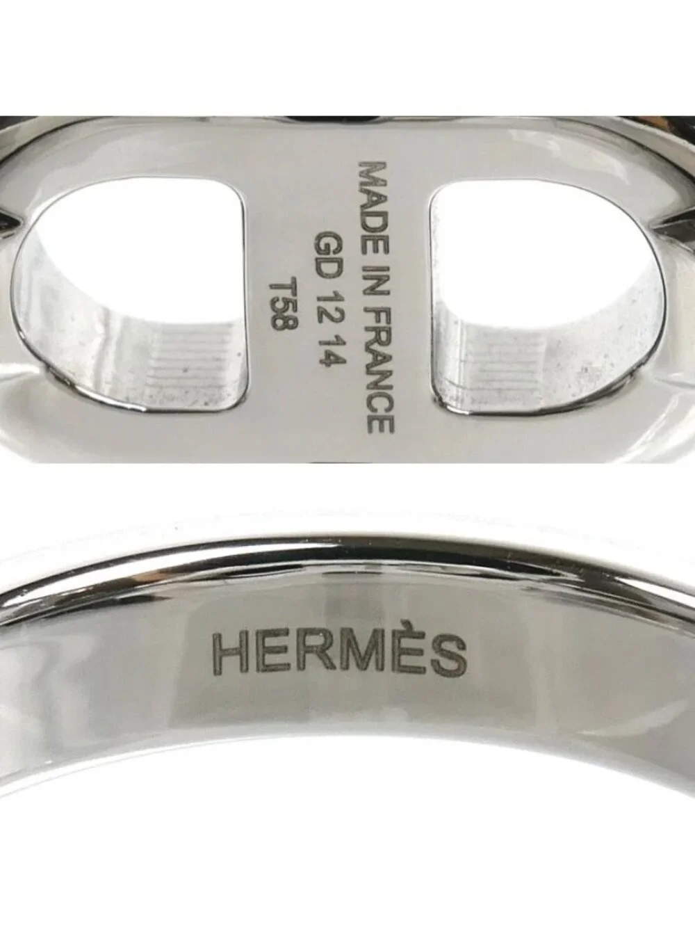 Hermes Stainless Steel Maillon Ring
